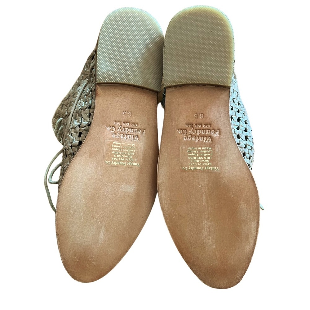 Vintage Foundry Co. Minstrel Womens Fashion Derby in Taupe/Khaki Leather EUC - Picture 9 of 10